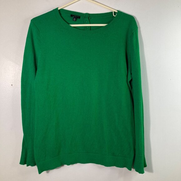 Talbots Petites Cashmere Blend Sweater Bell Sleeve Green MP - Picture 1 of 9